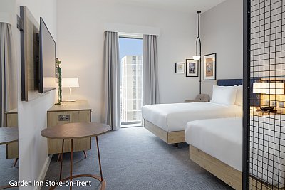 Garden Inn Stoke Twin Bedroom